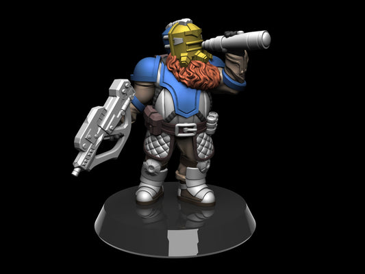 Spotter Drogan, Masked Dwarf Spotter Miniature | Galactic Sniper Squad Member - Plague Miniatures