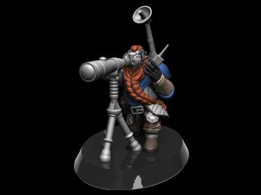 Spotter Torin, Telescope Dwarf Spotter Miniature | Galactic Sniper Squad Member - Plague Miniatures