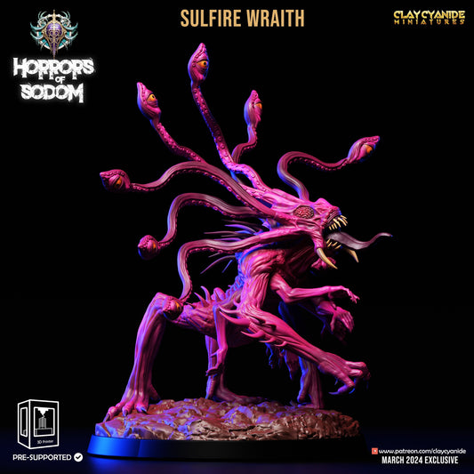 Sulfire Wraith Aberration Demon Miniature | 32mm Scale - Plague Miniatures