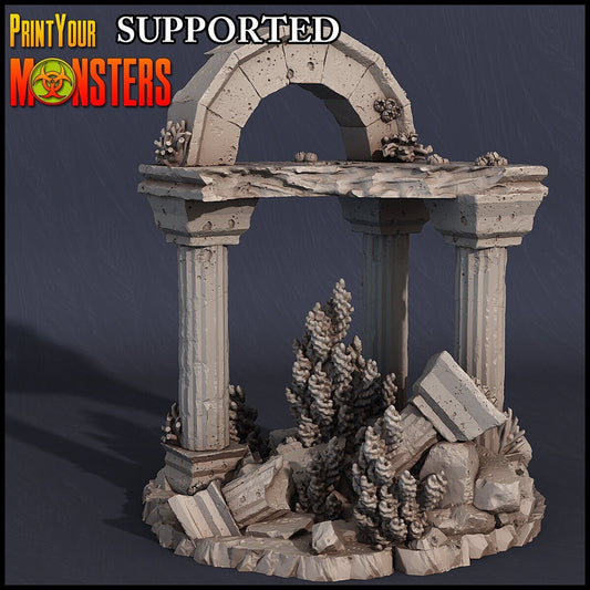 Underwater Ruins Terrain for Tabletop gaming | underwater Terrain 70mm Base | DnD Tabletop gaming | Dungeons and Dragons, DnD 5e - Plague Miniatures