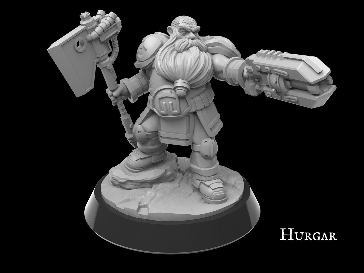 Trooper Nalgrim, Hammer-Wielding Dwarf Miniature | Assault Squad Member - Plague Miniatures