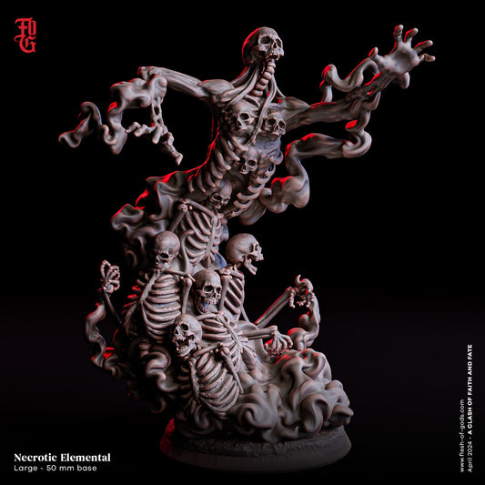 Necrotic Elemental Miniature | Undead Skeleton Elemental Monster Figurine | 50mm Base - Plague Miniatures