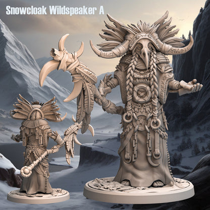 Snowcloak Wildspeaker Miniature | Druid Figure | 32mm Scale - Plague Miniatures