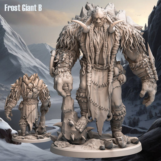 Frost Giant Miniature | Club-Wielding Monster | 32mm Scale - Plague Miniatures