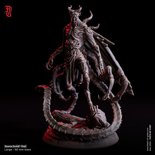 Insectoid Oni Monster Miniature | Large Fiend Aberration from Japanese Lore | 50mm Base - Plague Miniatures