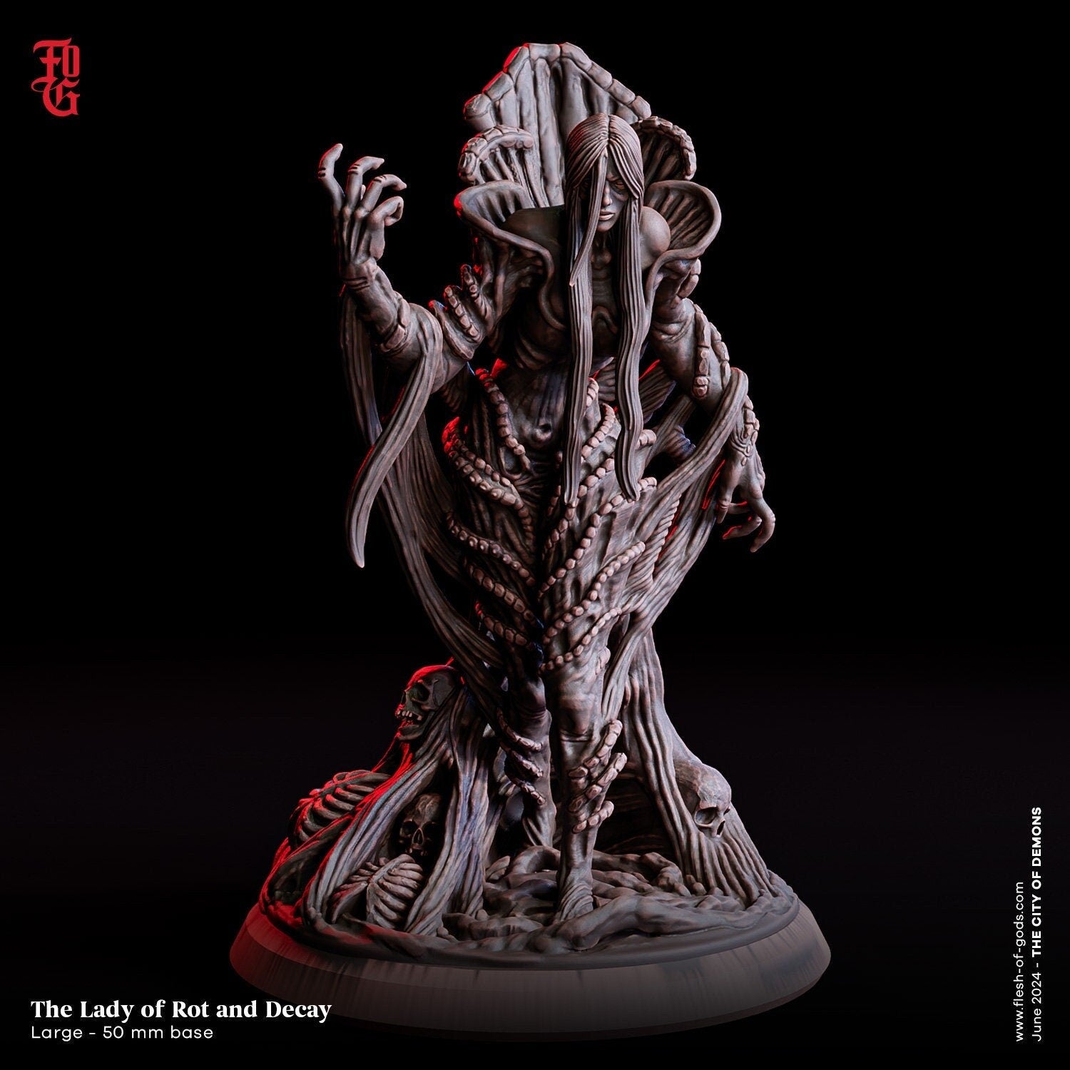 Lady of Rot and Decay Miniature | Horror Fantasy Figure for Tabletop RPGs | 50mm Base - Plague Miniatures
