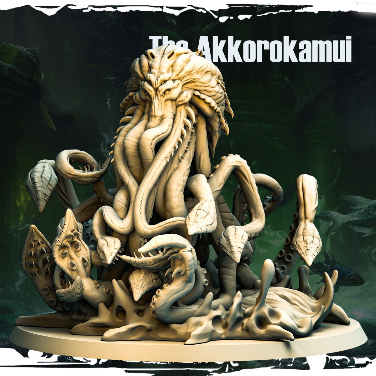 Akkorokamui Kraken Miniature | Underwater Monstrosity for Tabletop RPGs | 100mm Base - Plague Miniatures
