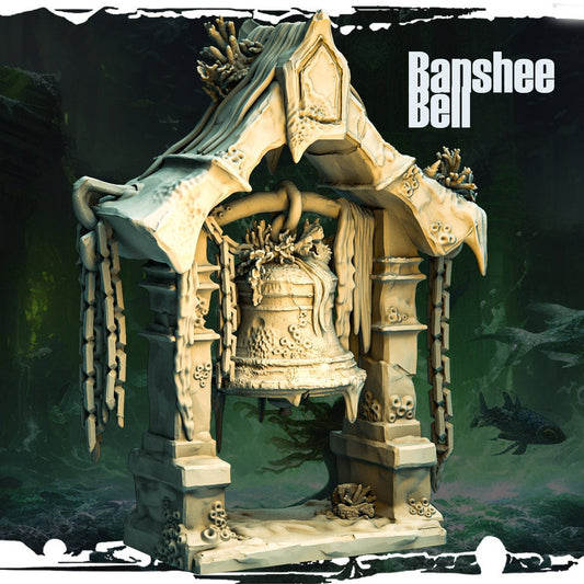 Banshee Bell Underwater Terrain Miniature | Siren Coral Ruins Scenery | 32mm Scale - Plague Miniatures