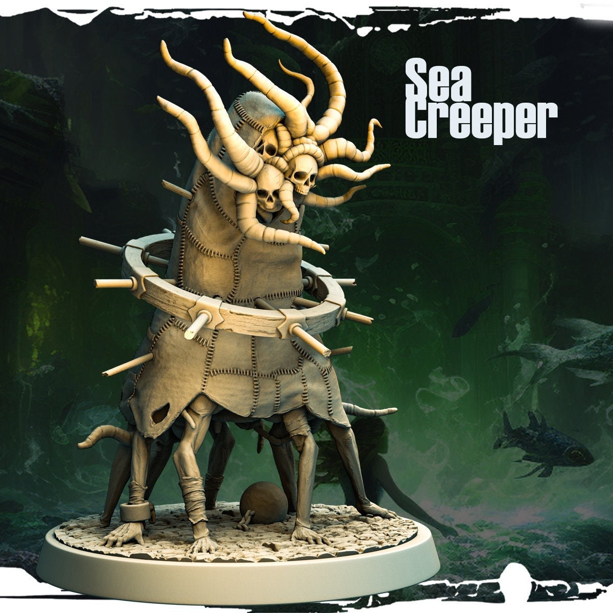 Underwater Sea Creeper Miniature | Tentacle Monster for Tabletop RPGs | 40mm Base - Plague Miniatures