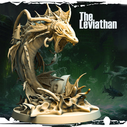 Leviathan Miniature | Underwater Serpent Aberration for Tabletop RPGs | 50mm Base - Plague Miniatures