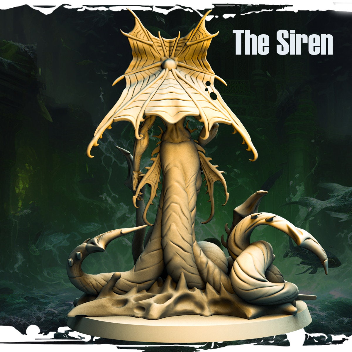 Siren Miniature | Enchanting Sea Monster for Tabletop RPGs | 50mm Base - Plague Miniatures