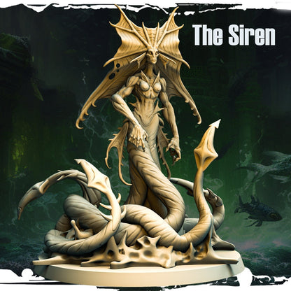 Siren Miniature | Enchanting Sea Monster for Tabletop RPGs | 50mm Base - Plague Miniatures