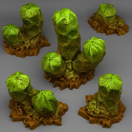 Cactus from Mars Miniatures | Wargaming Terrain Arid Plant Set of 5 | 28mm or 32mm Scale
