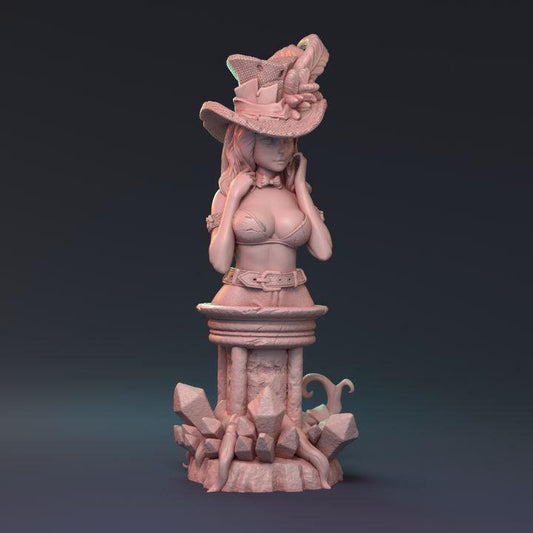Female Leprechaun Bust | Magical Miniature Resin Statue Nerdy Decor
