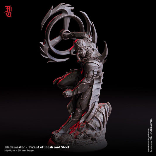 Blademaster, Tyrant of Flesh and Steel Miniature | Half-Construct Forgeborn Figurine | 32mm Scale or 75mm Scale