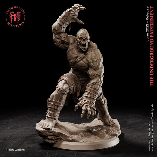 Flesh Golem Miniature | Monstrous Creature Figurine for RPGs and Wargaming | 50mm Base - Plague Miniatures