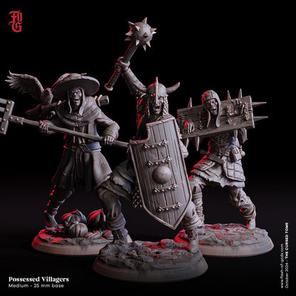 Possessed Villager Warrior Miniature | Undead Warrior Monster Figurine | 32mm Scale