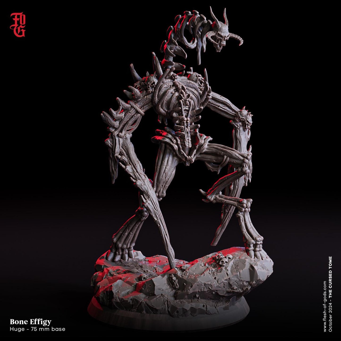 Bone Effigy Construct Miniature | Huge Undead Aberration Skeleton Monster | 75mm Base