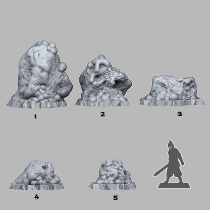 Virus Rocks Miniatures | Viral Plague Wargaming Terrain Set | 28mm or 32mm Scale