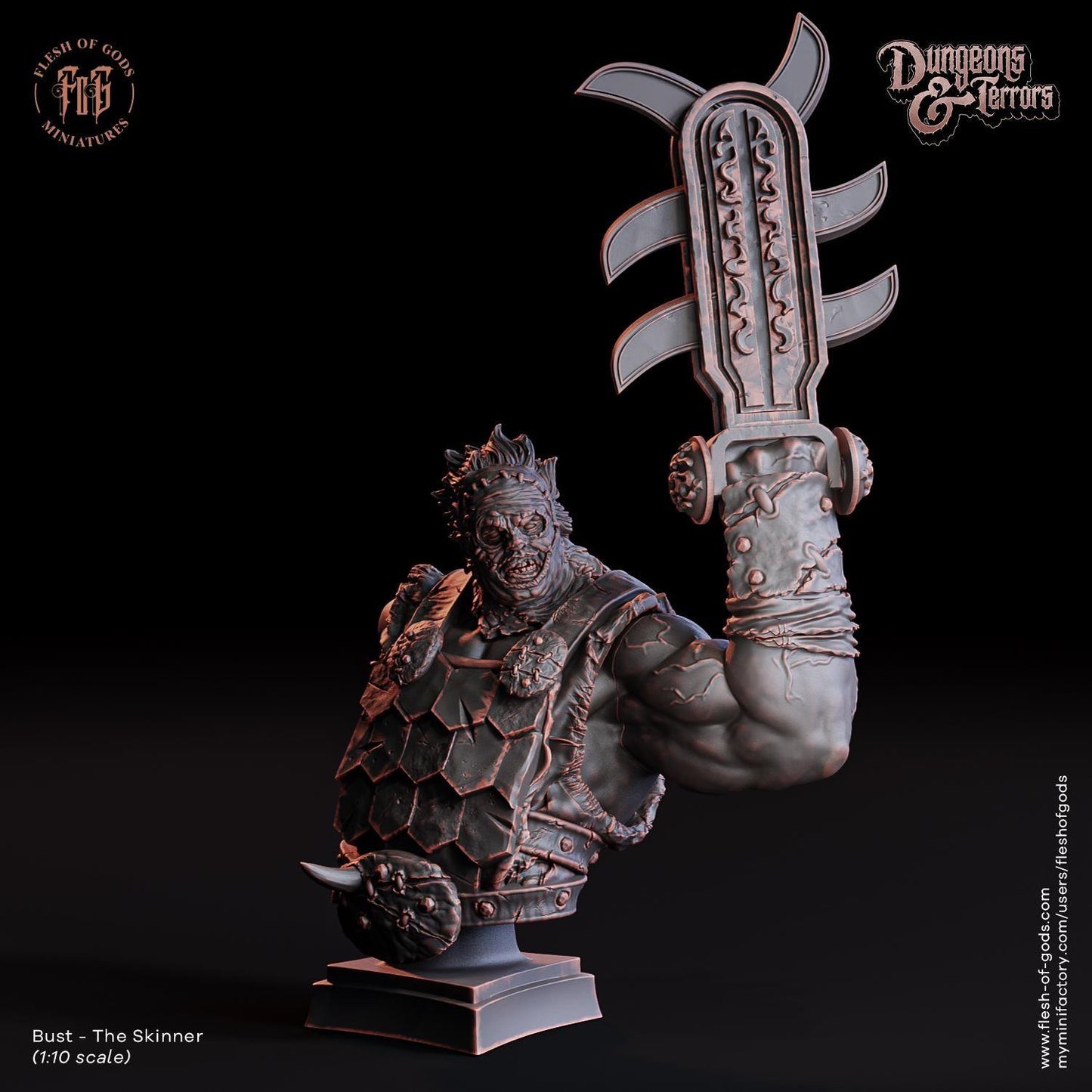 The Skinner Miniature | Maniacal Flesh Crafter Monster | 32mm Scale - Plague Miniatures