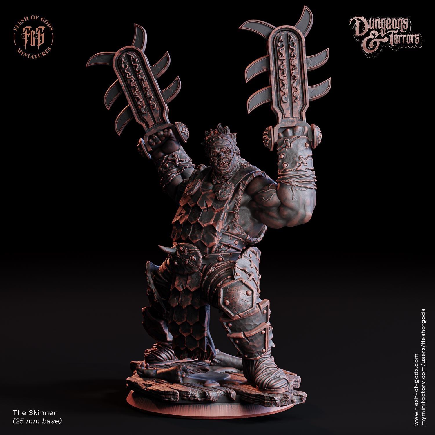 The Skinner Miniature | Maniacal Flesh Crafter Monster | 32mm Scale - Plague Miniatures