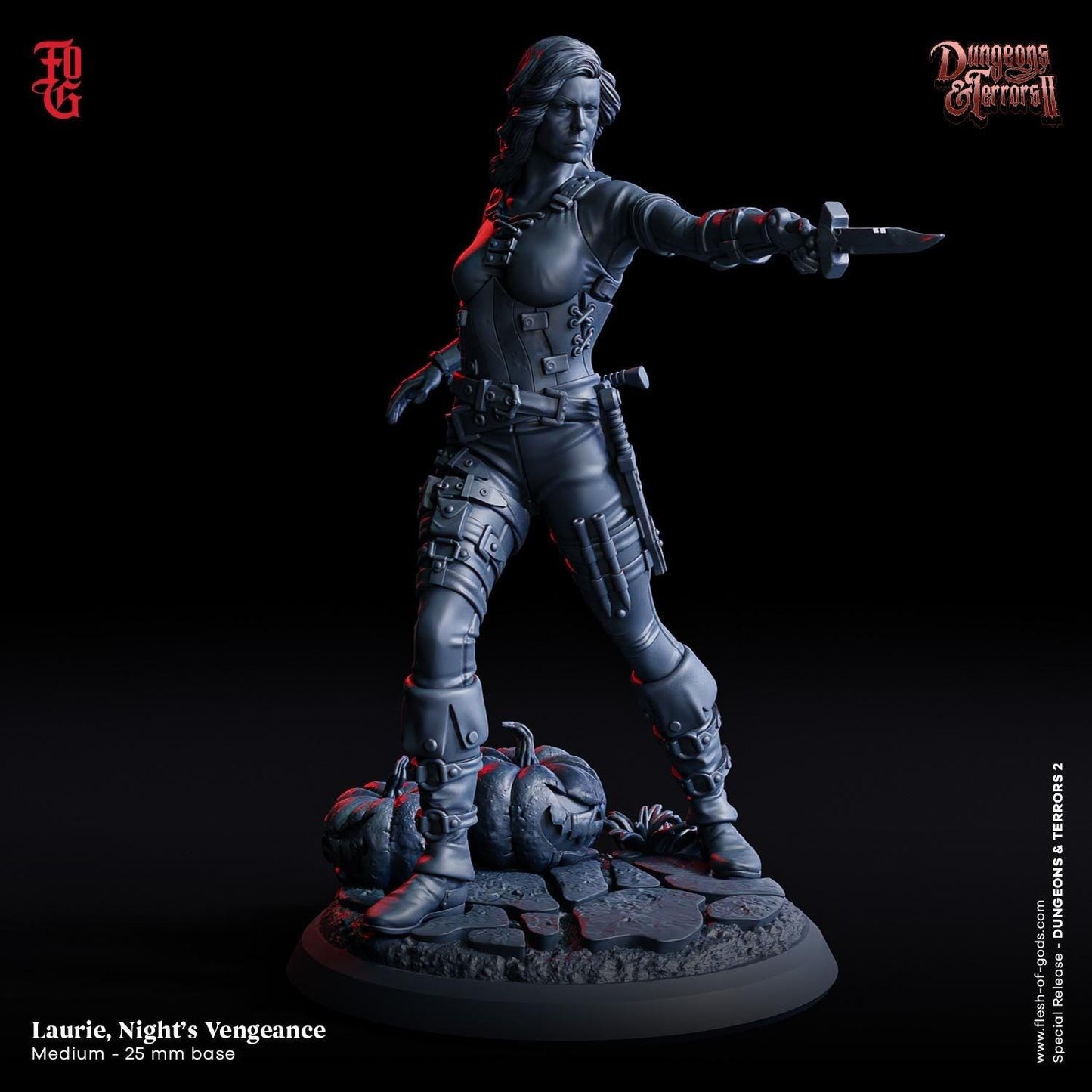 Laurie, Night’s Vengeance Miniature | Fearless Fighter Against the Dark | 32mm Scale - Plague Miniatures