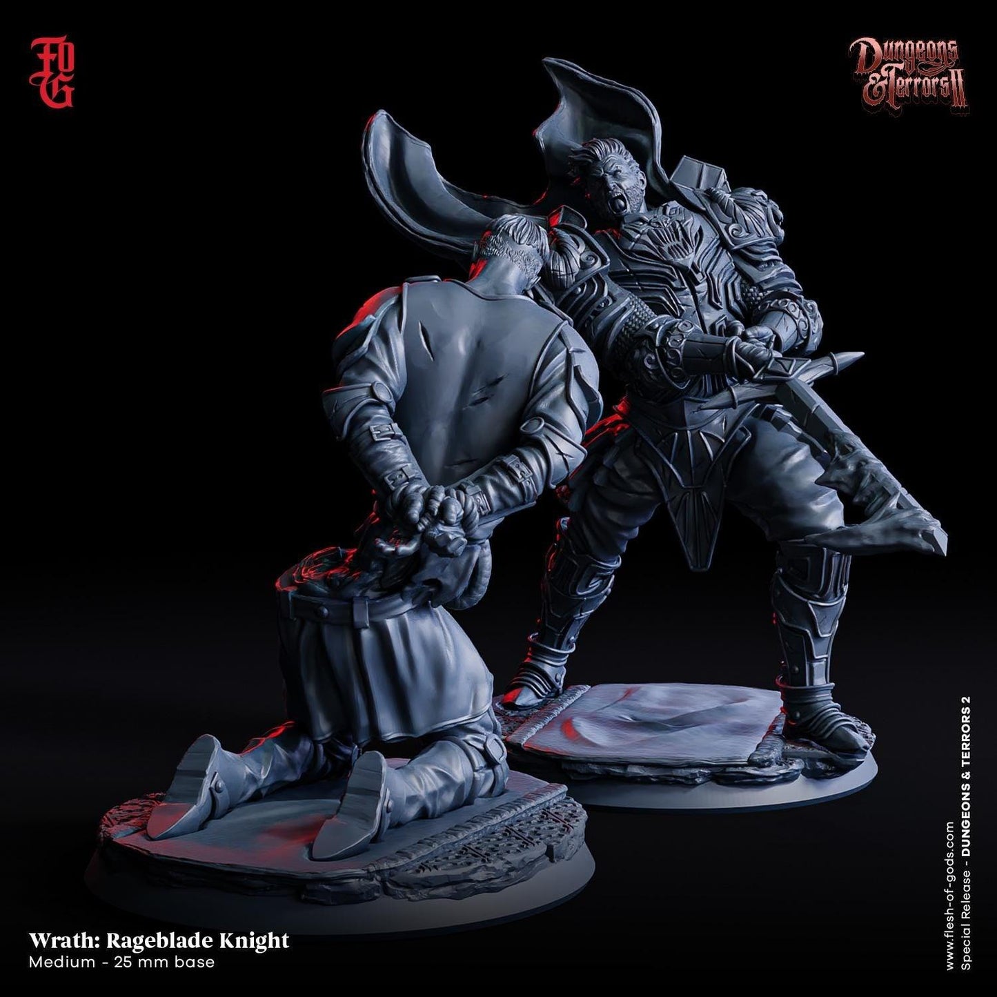 Sin - Wrath: Rageblade Knight Miniature | Furious Avenger | 32mm Scale