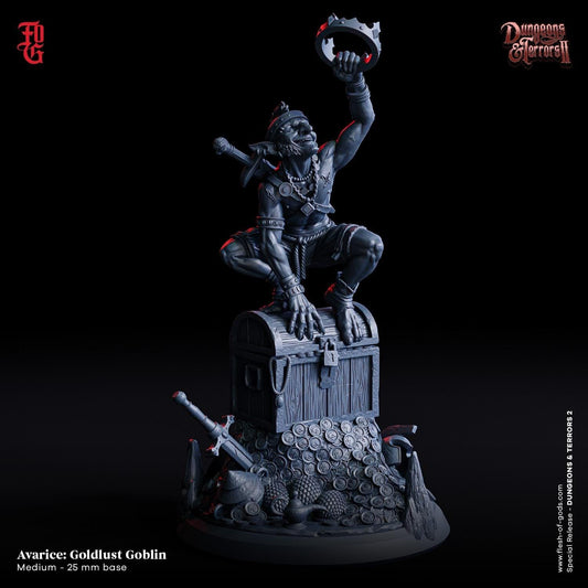 Sin - Avarice: Goldlust Goblin Miniature | Greedy Treasure Fiend | 32mm Scale