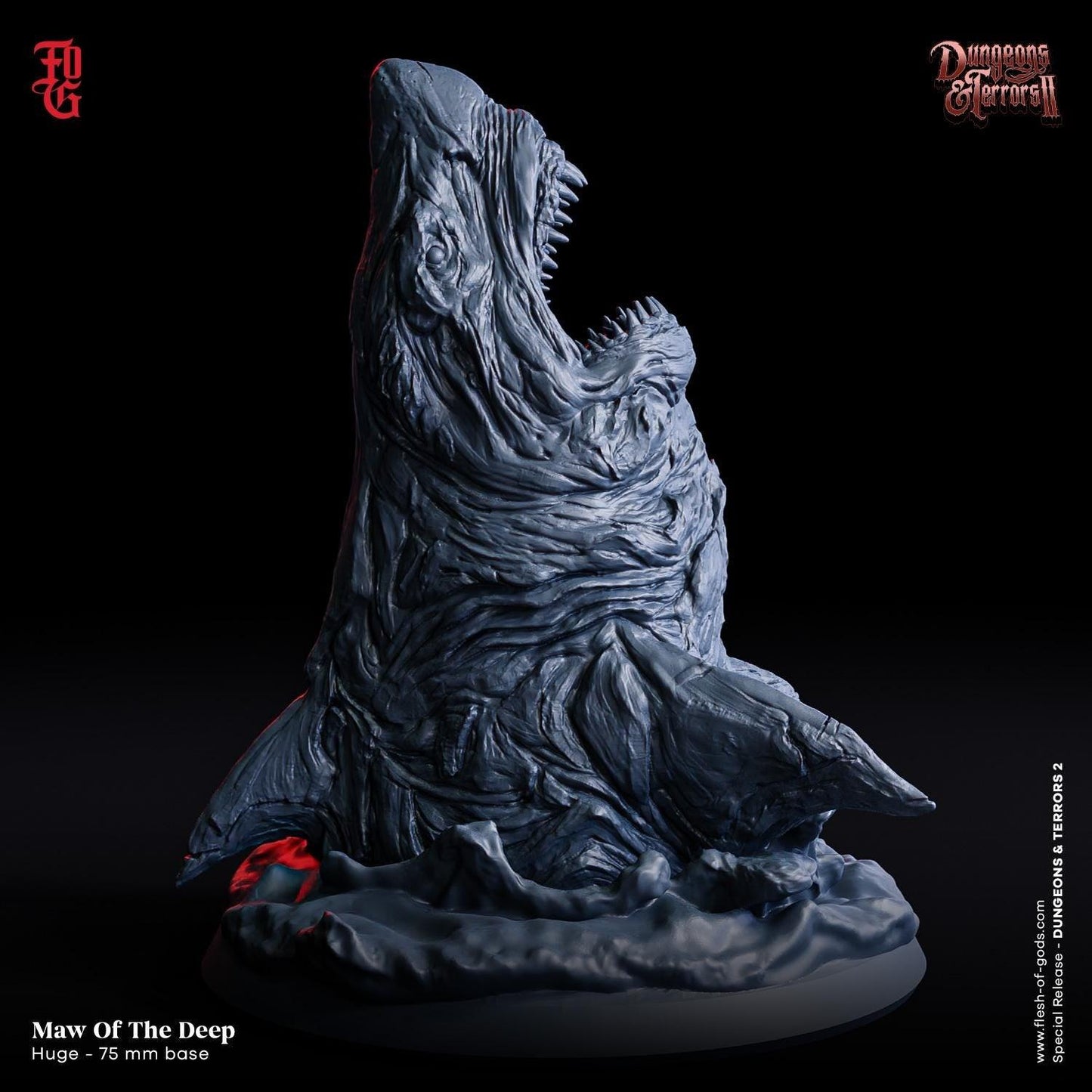 Maw of the Deep Miniature | Sea Terror Monster | 75mm Base