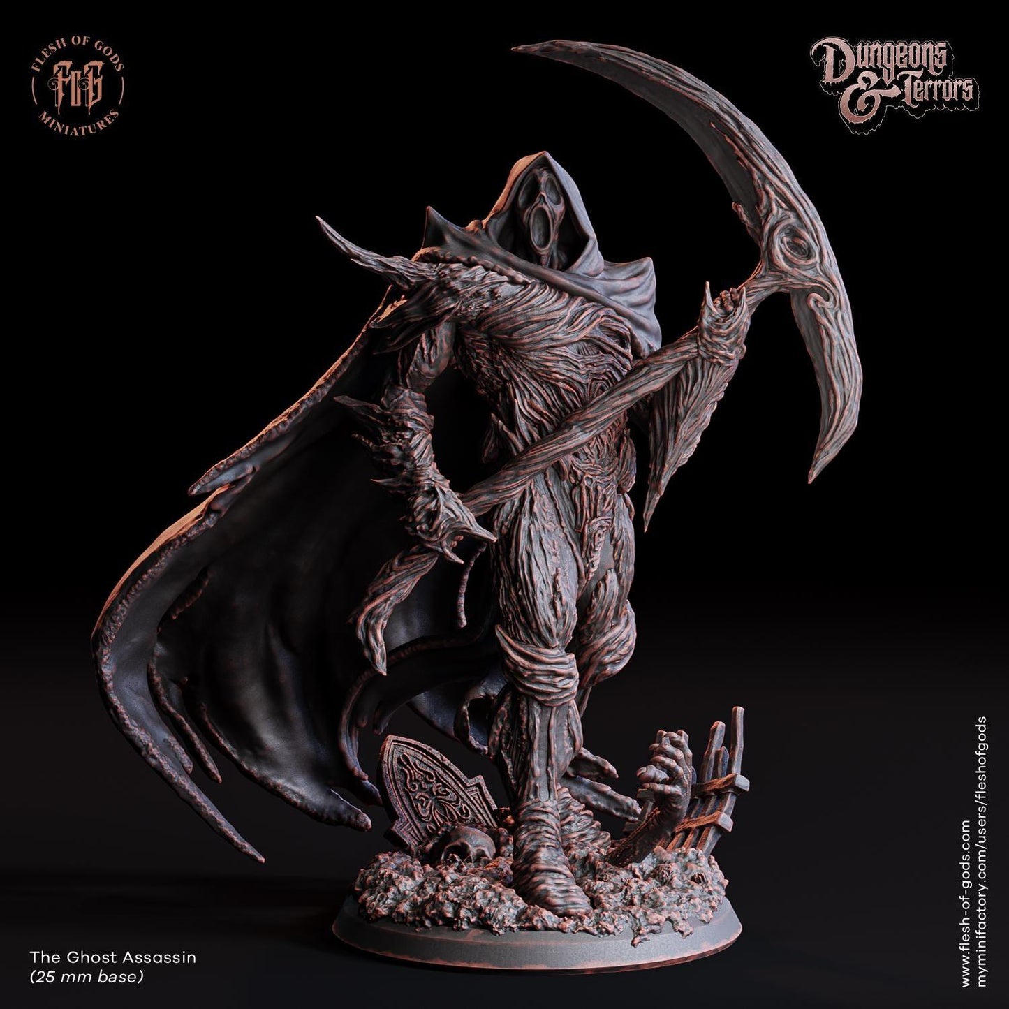 Ghost Assassin Resin Bust Statue | Death Reaper Horror Decor - Plague Miniatures