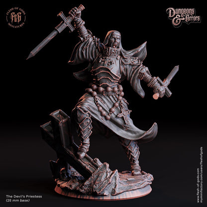 The Devil’s Priestess Miniature | Demonic Nun Horror Icon | 32mm Scale - Plague Miniatures