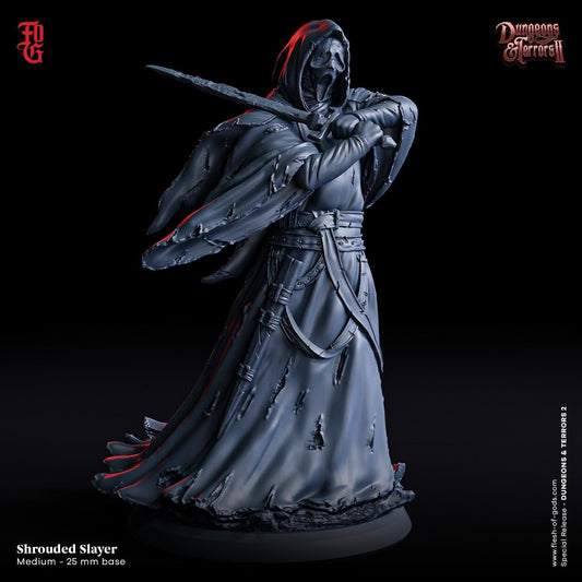 Shrouded Slayer Miniature | Masked Ghost Assassin | 32mm Scale