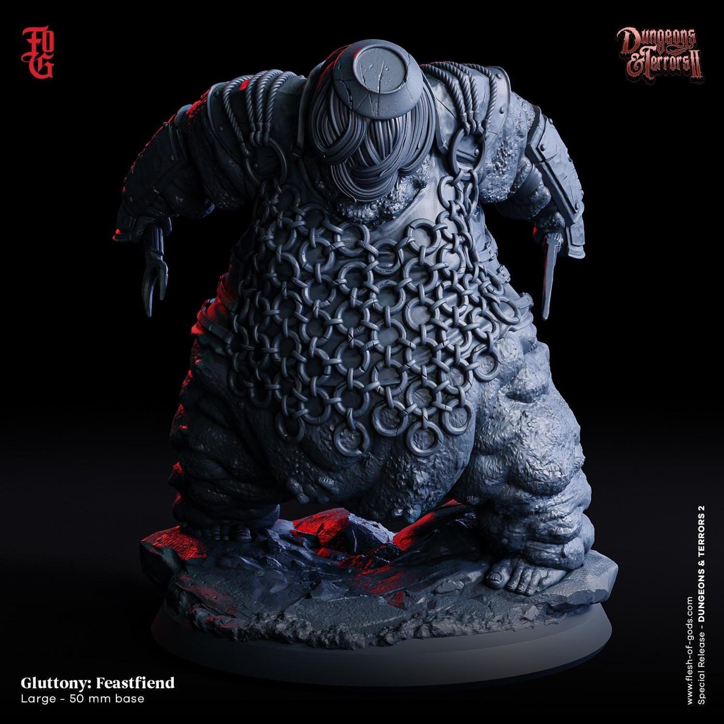 Sin - Gluttony: Feastfiend Miniature | Devourer of Endless Hunger | 50mm Base