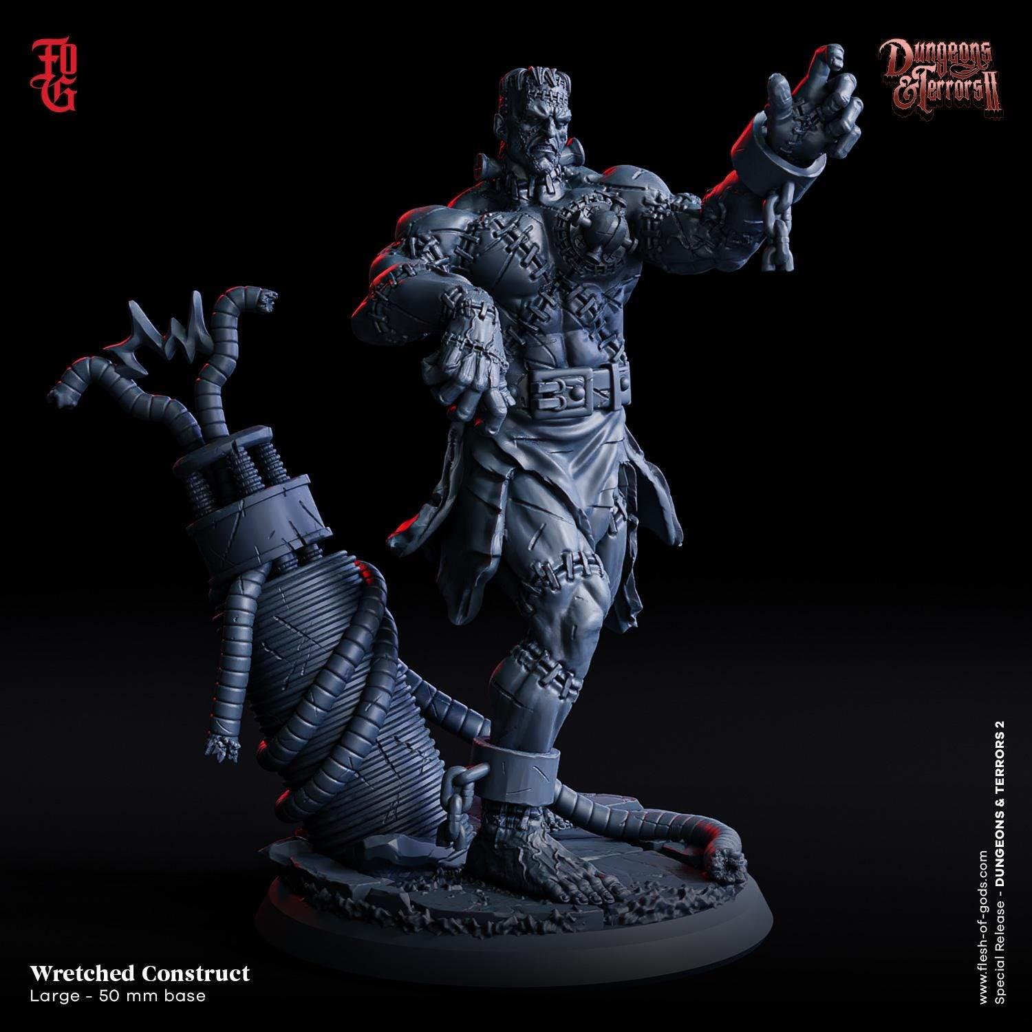 Wretched Construct Miniature | Monstrous Creation of Flesh and Steel | 50mm Base - Plague Miniatures