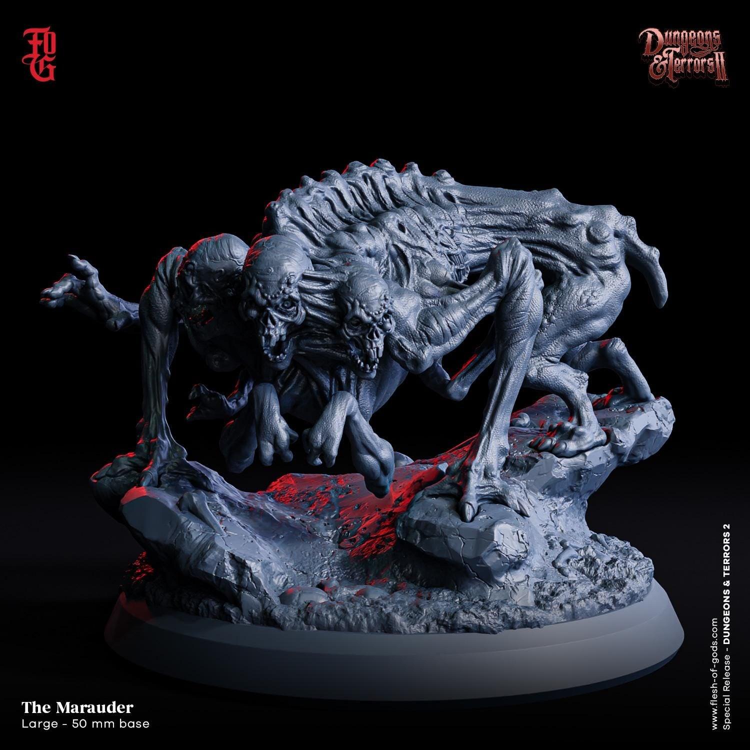 The Marauder Miniature | Demonic Undead Monstrosity Figure | 50mm Base - Plague Miniatures