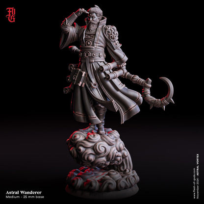 Roal, Astral Wanderer Miniature | D&D Traveler, Nomad, and Explorer Figurine | 32mm Scale or 75mm Scale