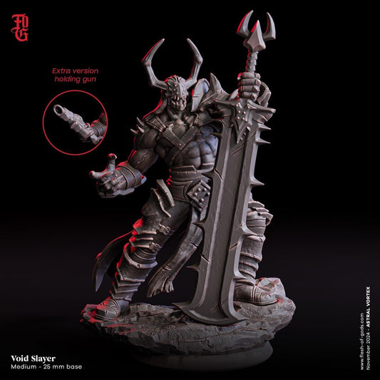 Void Slayer Miniature | Half-Giant Hunter and Ranger Figure | 32mm Scale or 75mm Scale