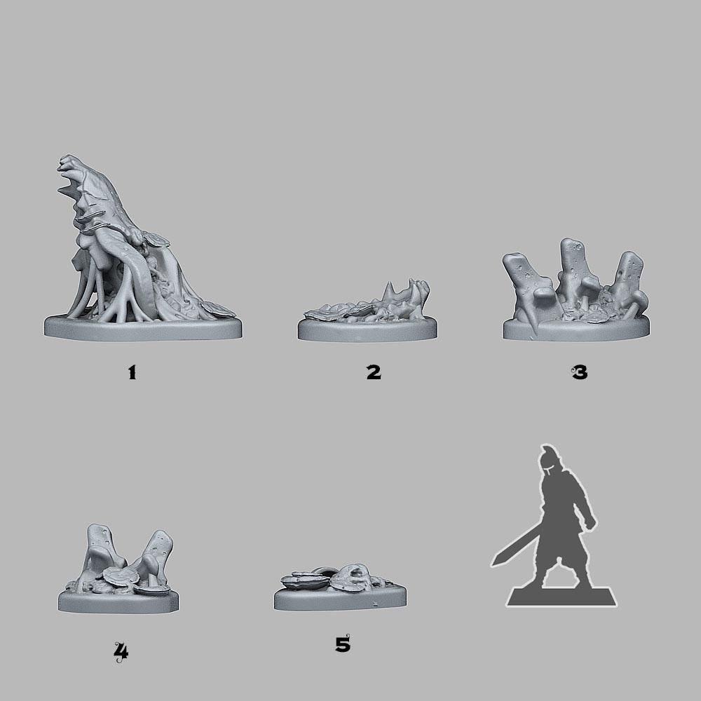 Swamp Monster Bone Miniatures | Terrain Set for Tabletop RPGs | 28mm or 32mm Scale - Plague Miniatures