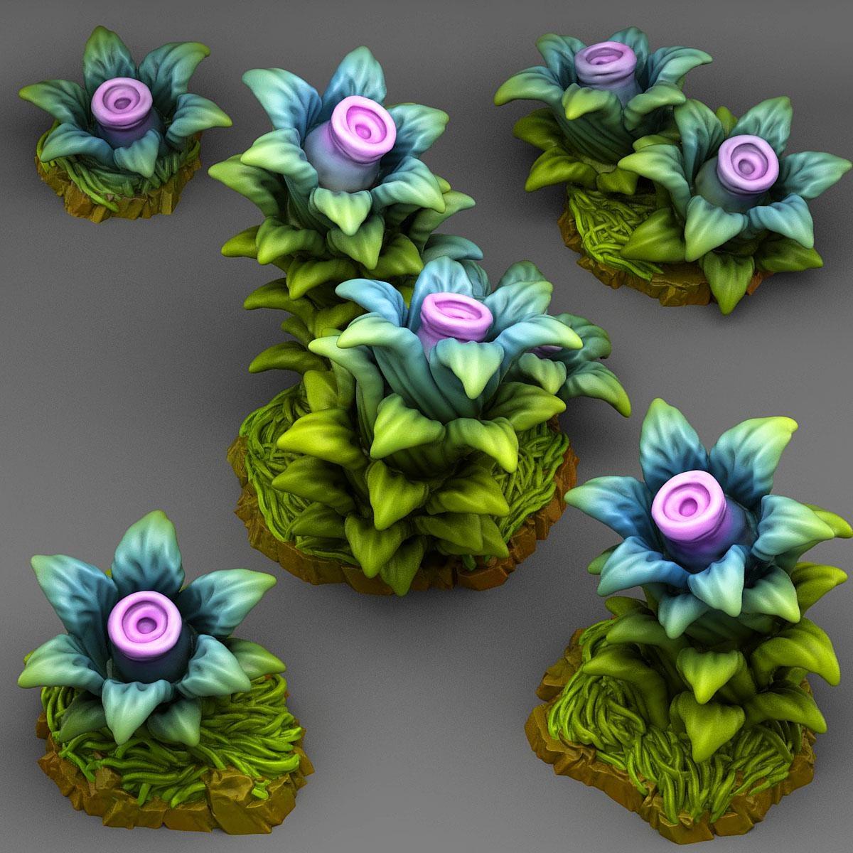 Dangerous Night Plant Miniatures | Tabletop Terrain Set | 28mm or 32mm Scale - Plague Miniatures