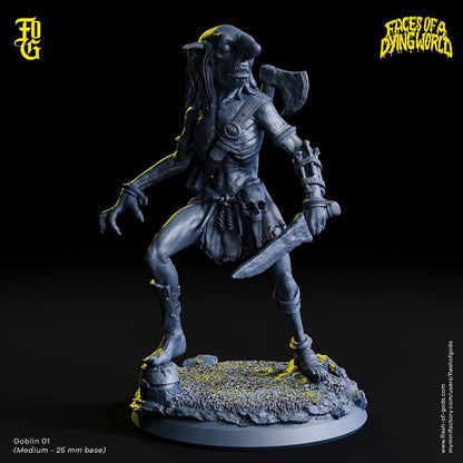 Wolf Rider Goblin Miniature Mounted Monster Miniature for Mork Borg | 32mm Scale 50mm Base | Dungeons and Dragons DnD 5e Miniature MÖRK BORG - Plague Miniatures