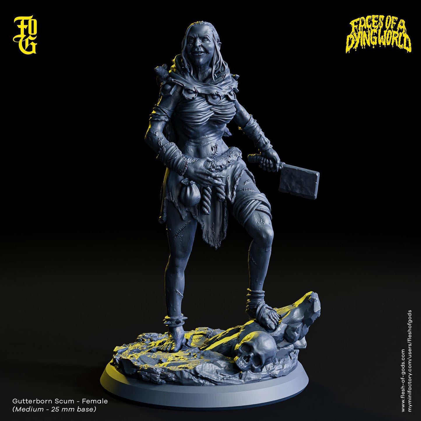 MÖRK BORG Gutterborn Scum Miniature Wild Vagrant Rogue Figurine for Mork Borg | 32mm Scale 25mm Base | Dungeons and Dragons DnD 5e - Plague Miniatures