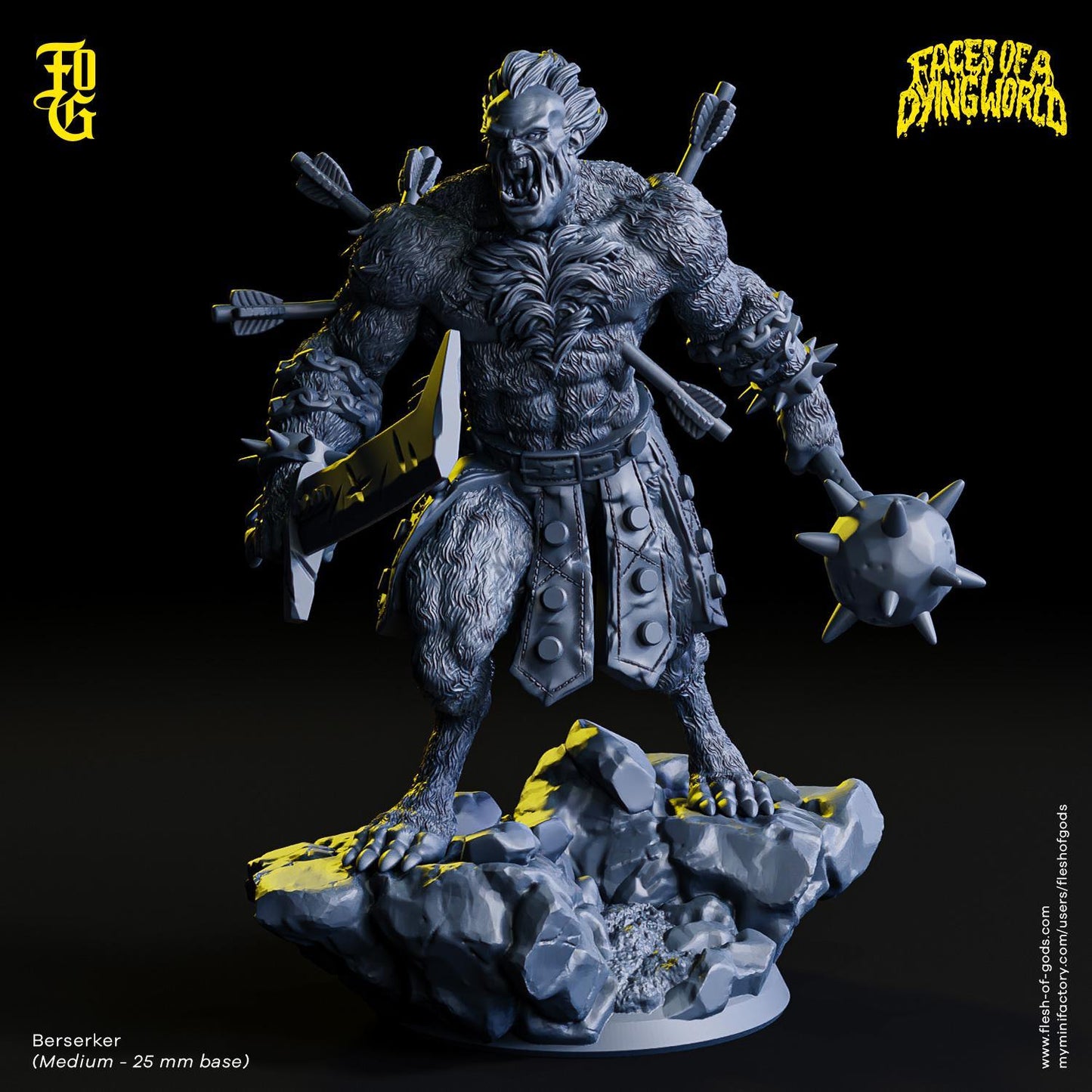 MÖRK BORG Berserker Monster Miniature Enemy Aberration for Mork Borg | 32mm Scale 25mm Base | Dungeons and Dragons DnD 5e - Plague Miniatures