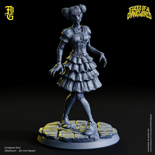 MÖRK BORG Undead Doll Monster Miniature Human Female Porcelain Doll Aberration for Mork Borg | 32mm Scale 25mm Base Dungeons and Dragons DnD - Plague Miniatures