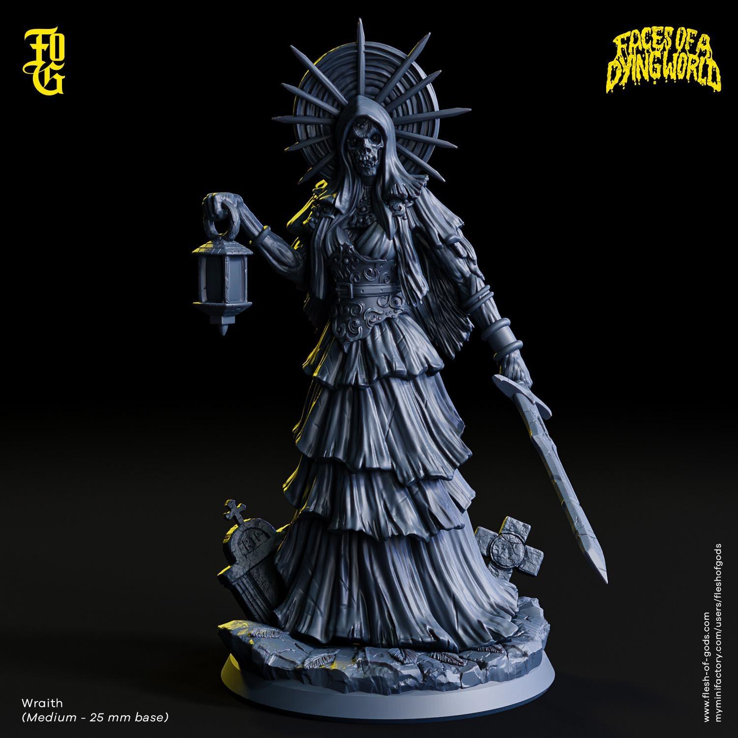 MÖRK BORG Wraith Monster Miniature Female Undead Skeleton for Mork Borg Figurine | 32mm Scale 25mm Base Dungeons and Dragons DnD - Plague Miniatures