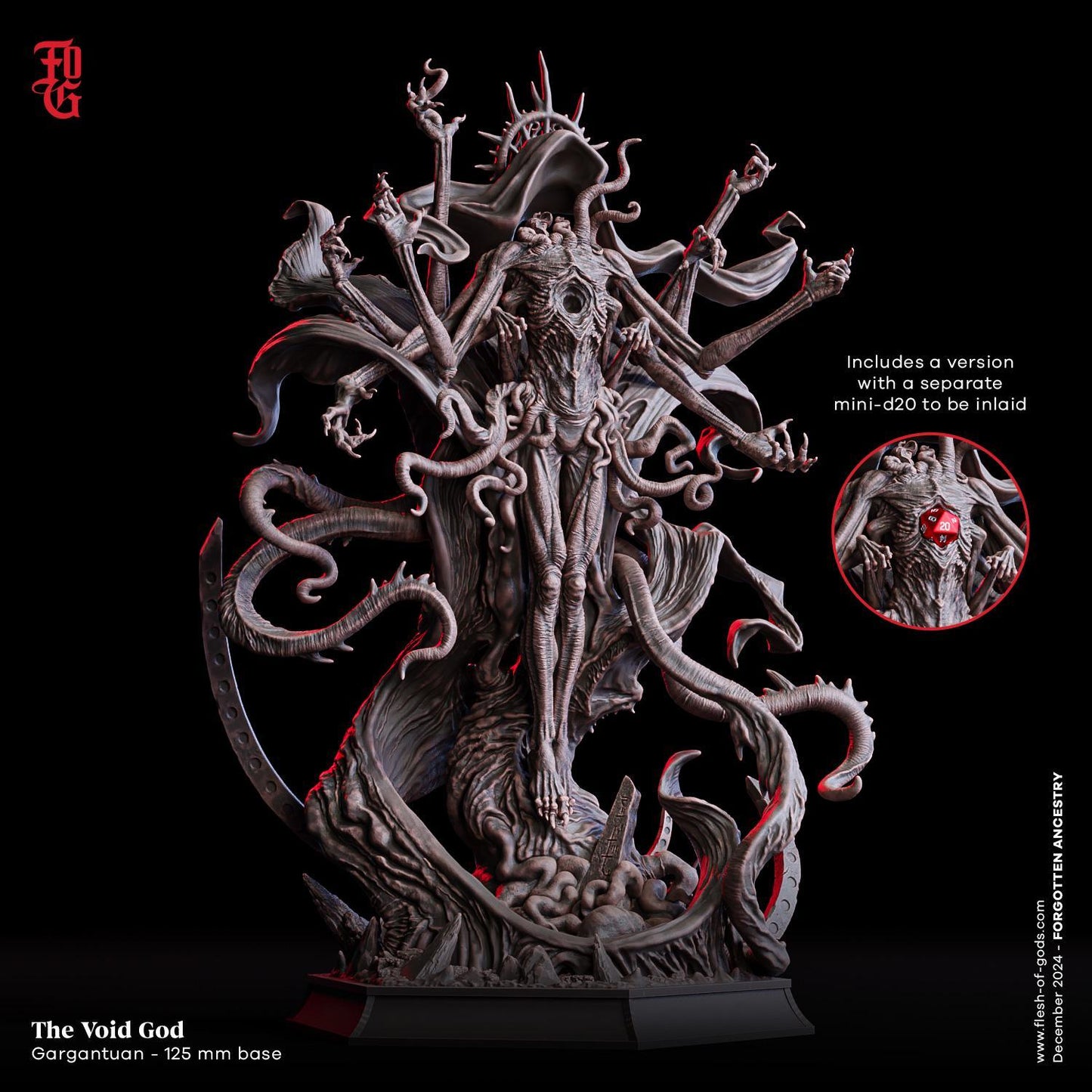 Void God Miniature | Gargantuan Aberration Cosmic Divinity Monster Figurine | 125mm Base