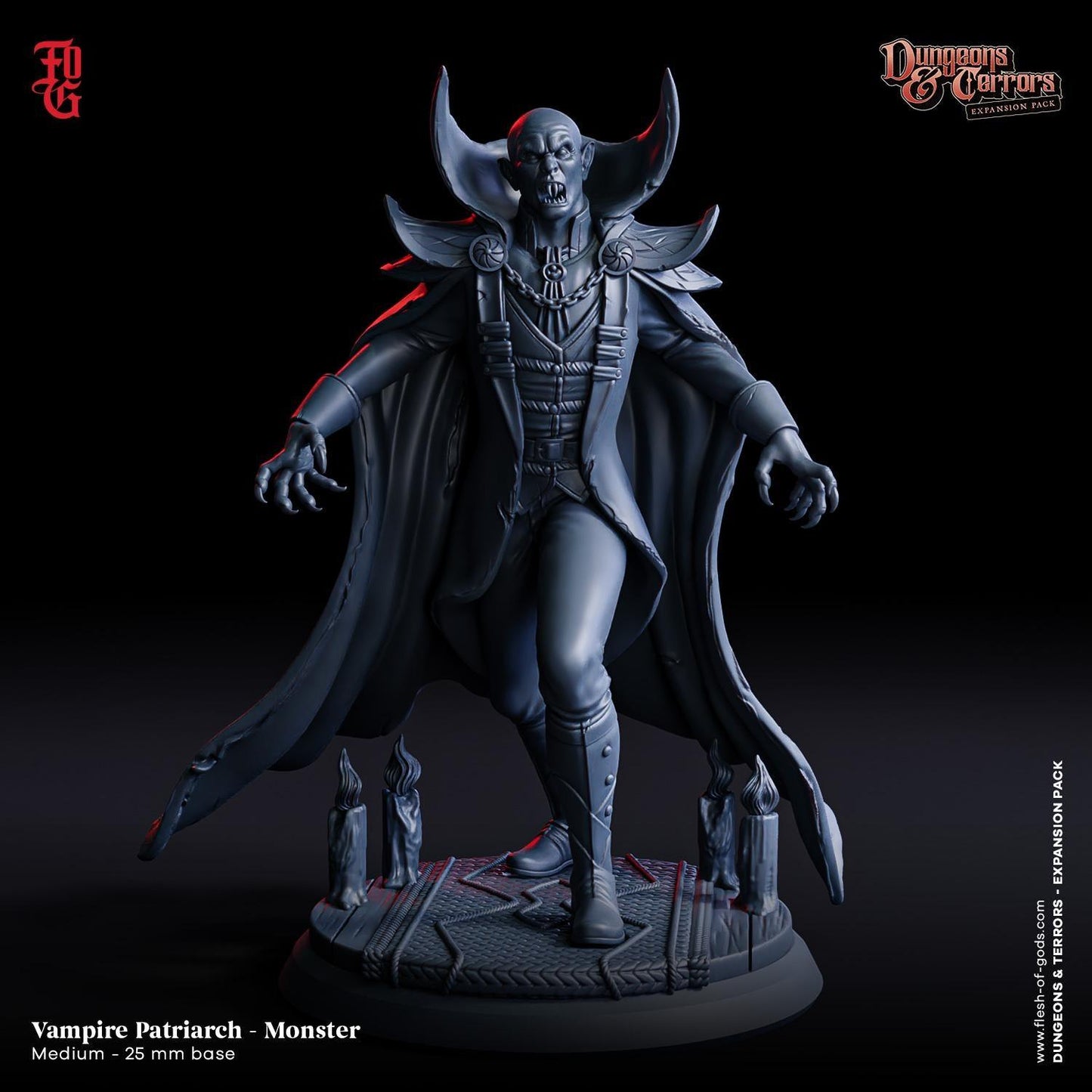 Vampire Patriarch Miniature | Undead Vampire Monster Figurine | 32mm Scale - Plague Miniatures