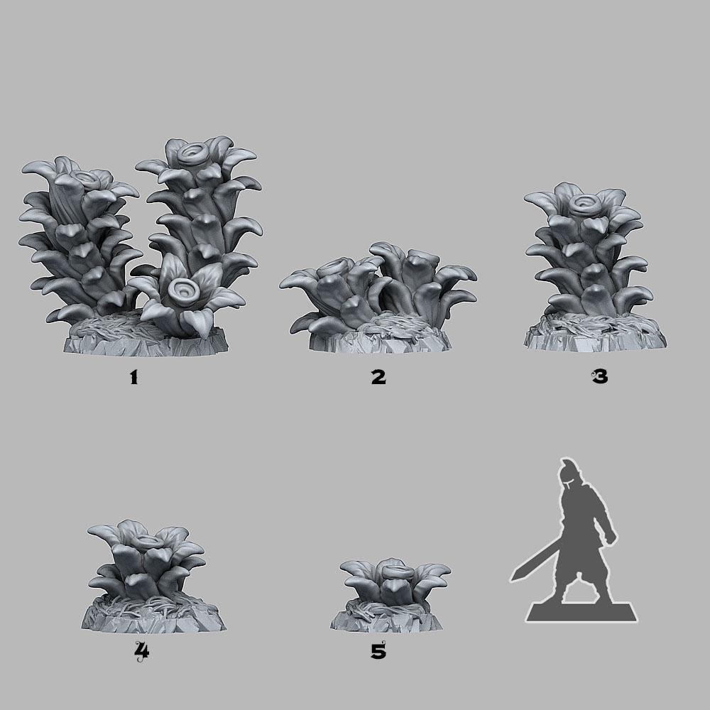 Dangerous Night Plant Miniatures | Tabletop Terrain Set | 28mm or 32mm Scale - Plague Miniatures