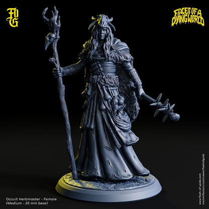 MÖRK BORG Occult Herbmaster Miniature Wild Human Druid Figurine for Mork Borg | 32mm Scale 25mm Base | Dungeons and Dragons DnD 5e - Plague Miniatures