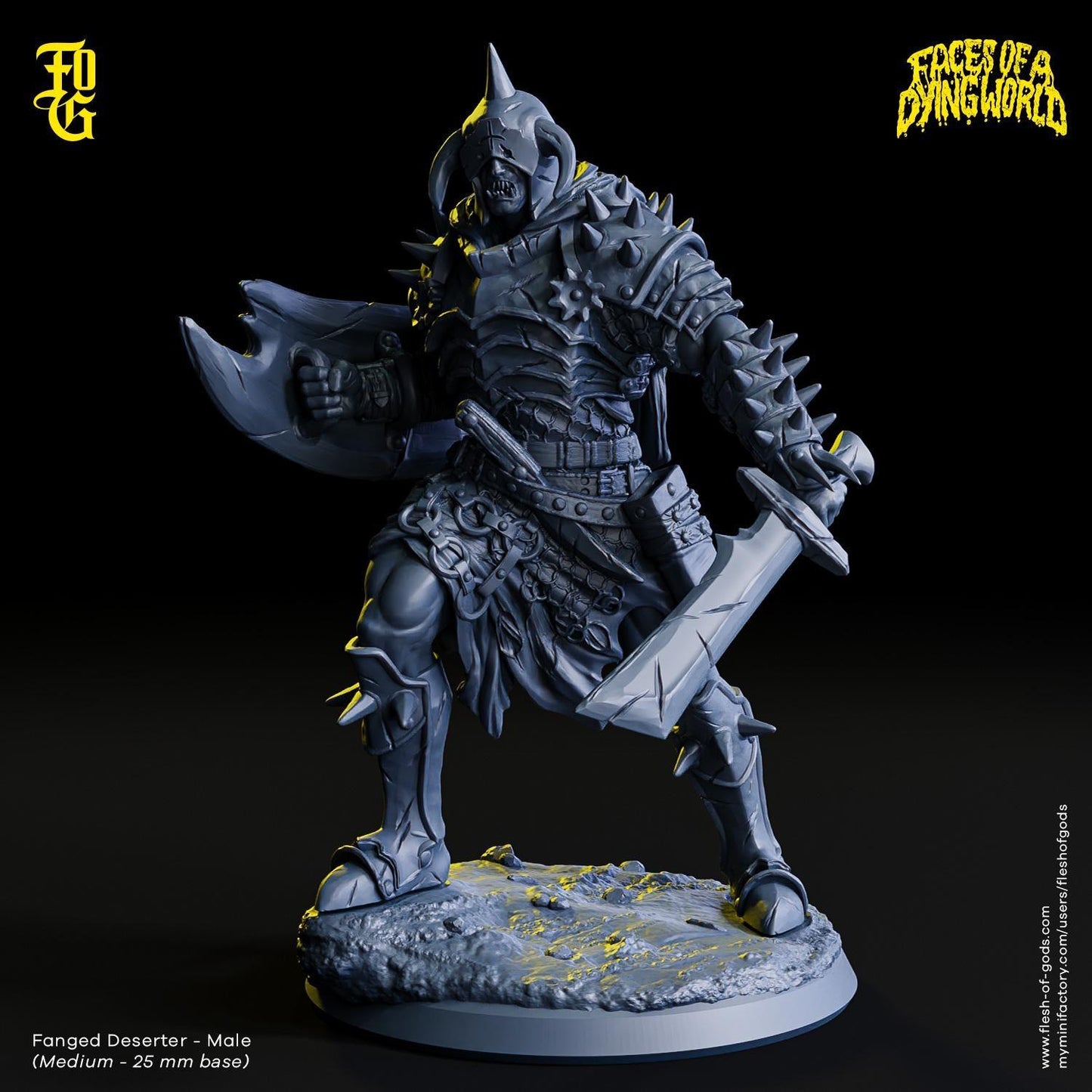 MÖRK BORG Fanged Deserter Monster Miniature Wild Fighter Figurine for Mork Borg | 32mm Scale 25mm Base | Dungeons and Dragons DnD 5e - Plague Miniatures