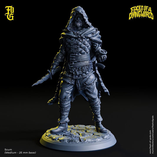 MÖRK BORG Scum Monster Miniature Human Rogue for Mork Borg Traveler Figurine | 32mm Scale 25mm Base Dungeons and Dragons DnD - Plague Miniatures